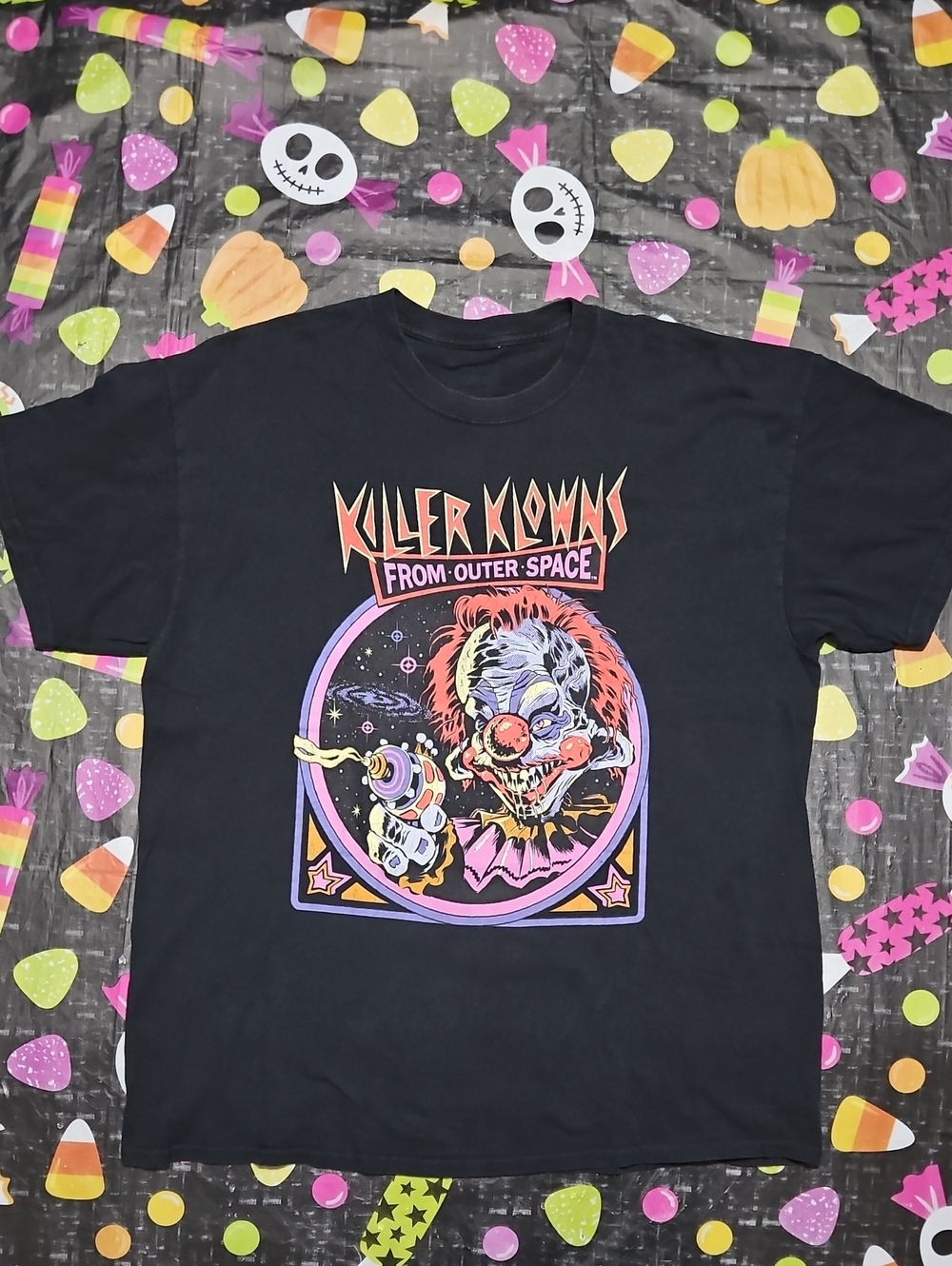 Killer Klowns From Outer Space Horror Movie Cotton Graphic Tee - size Large
